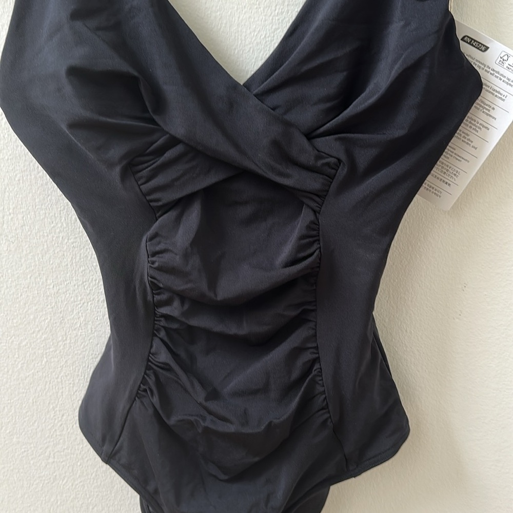 JETS Australian Elegant Black Swimsuit with Ruched Detail - Picture 2 of 8